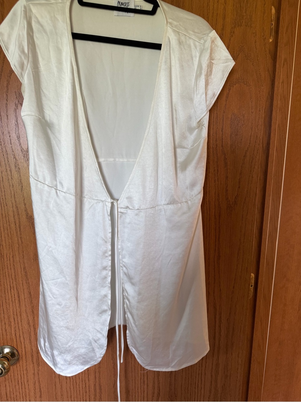 Women’s White Wrap Mini Dress - Picture 2 of 5